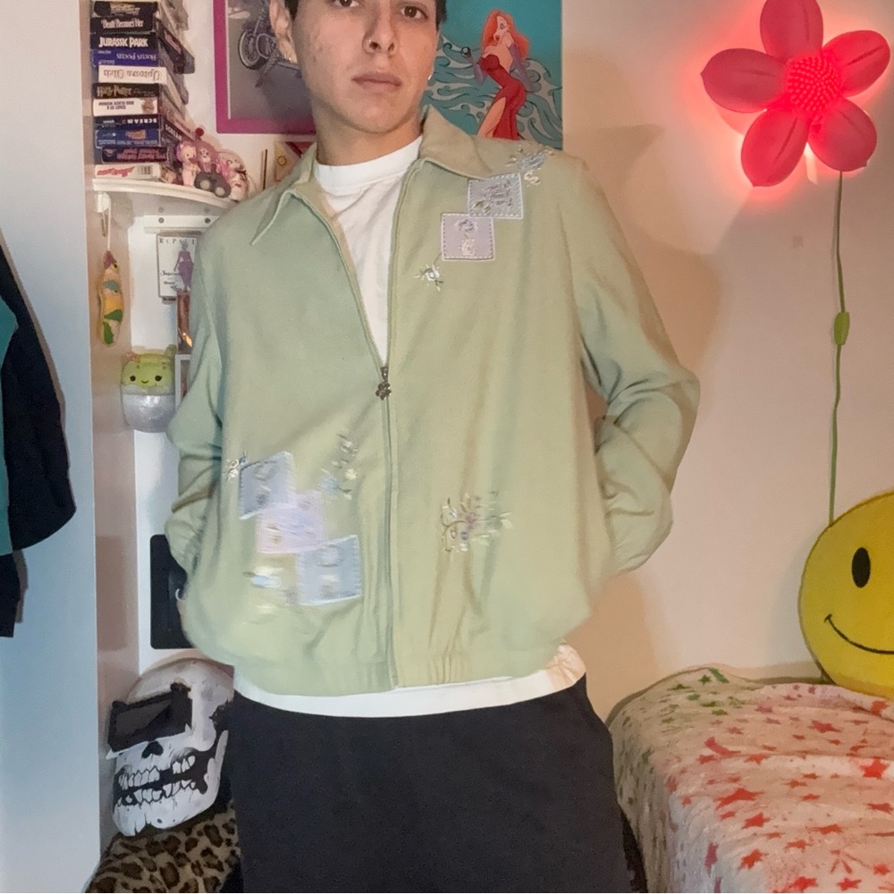 Alfred Dunner Light Green Embroidered Jacket - Picture 5 of 5